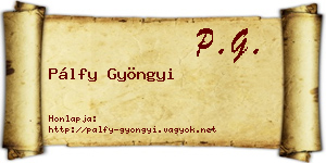 Pálfy Gyöngyi névjegykártya
