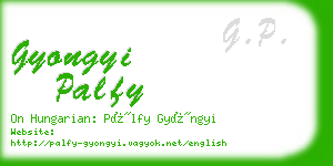 gyongyi palfy business card